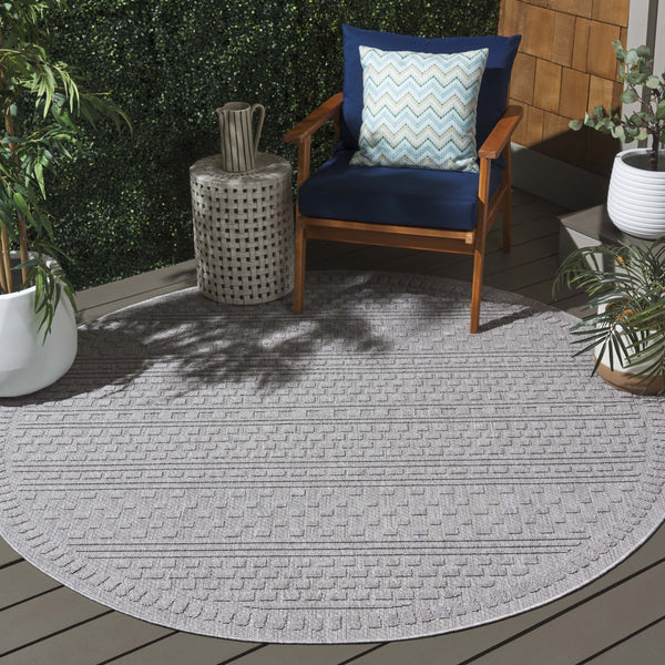Safavieh Milos Elegant Power-loomed Indoor/Outdoor Rug With Geometric Patterns For Timeless Home Décor Grey Polypropylene Mlo110f-8