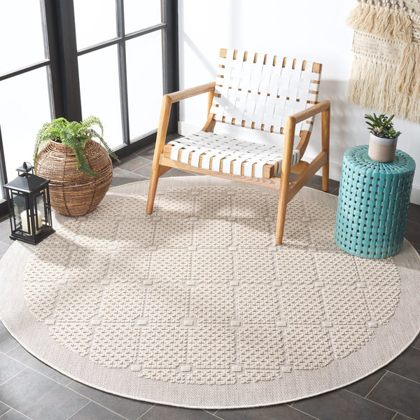 Safavieh Milos Elegant Geometric Rug - Timeless Design, Durable Construction, Perfect For Indoor & Outdoor Spaces Beige Polypropylene Mlo112b-7r