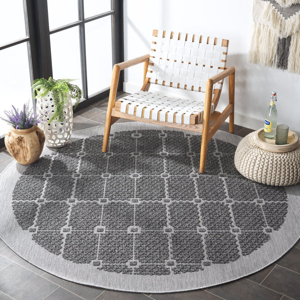 Safavieh Milos Elegant Geometric Rug - Timeless Design, Durable Construction, Perfect For Indoor & Outdoor Spaces Charcoal Polypropylene Mlo112h-7r