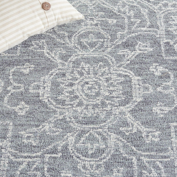 Safavieh Micro-Loop 425 Tufted 80% Wool 20% Cotton Traditional Rug Grey / Ivory MLP425G-8