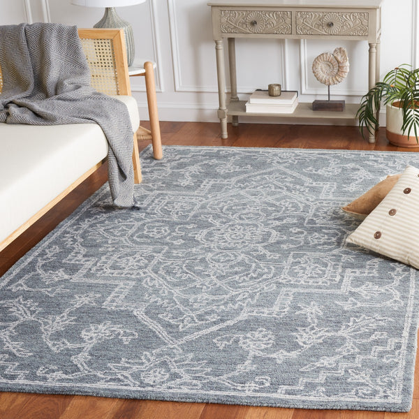 Safavieh Micro-Loop 425 Tufted 80% Wool 20% Cotton Traditional Rug Grey / Ivory MLP425G-8