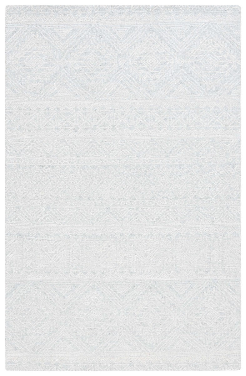 Safavieh Micro-Loop 426 Tufted 80% Wool 20% Cotton Traditional Rug Light Grey / Ivory MLP426F-8