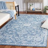 Safavieh Micro-Loop 428 Tufted 80% Wool 20% Cotton Traditional Rug Blue / Ivory MLP428M-8