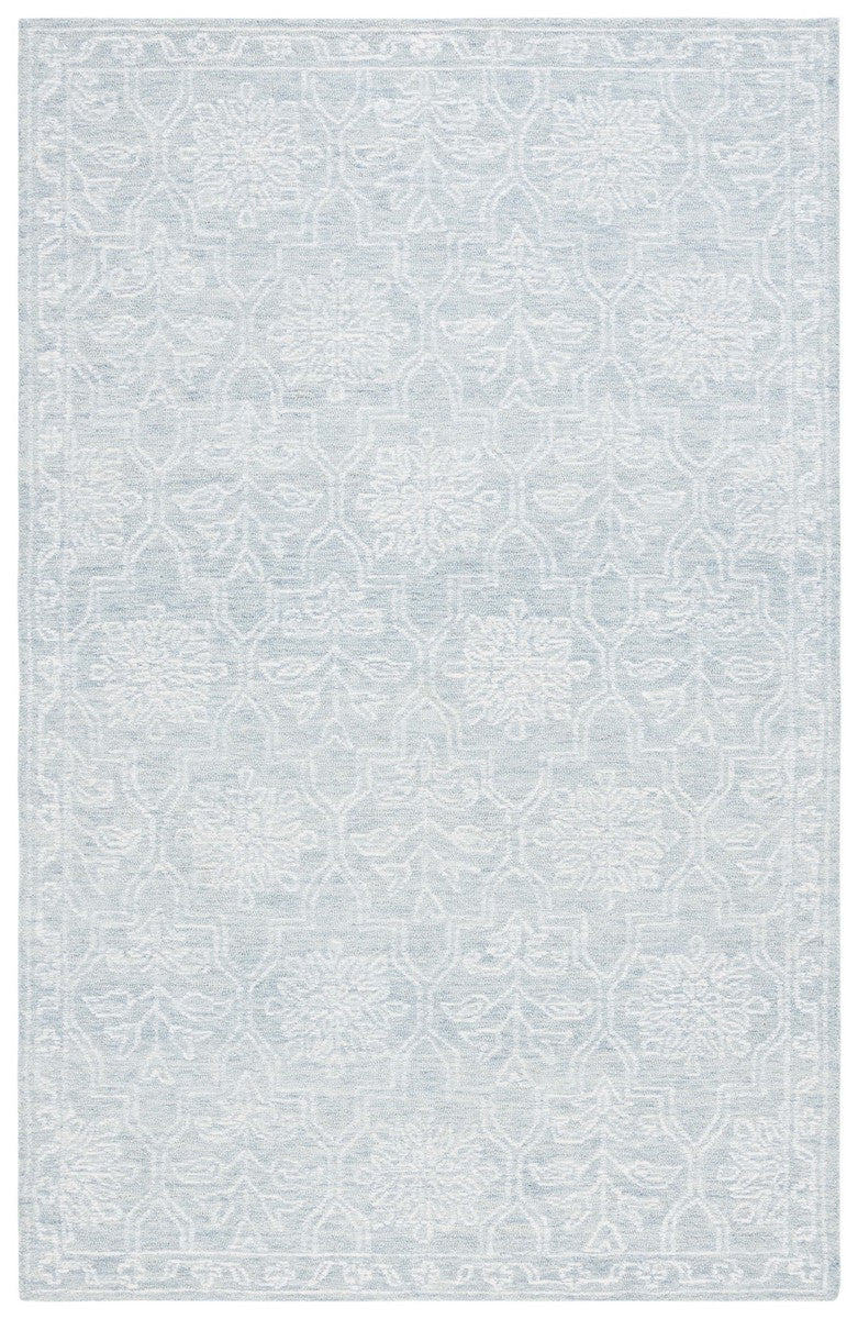 Safavieh Micro-Loop 429 Tufted 80% Wool 20% Cotton Traditional Rug Light Grey / Ivory MLP429F-8