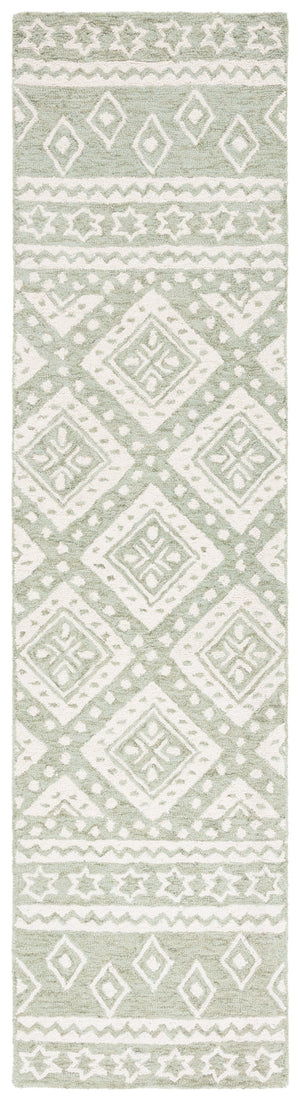 Safavieh Micro-loop Handcrafted Area Rug With Geometric Motifs – Timeless Elegance For Any Room Decor Sage ,Ivory Wool & Cotton Mlp501w-8