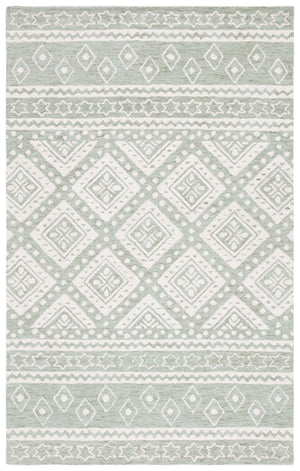 Safavieh Micro-loop Handcrafted Area Rug With Geometric Motifs – Timeless Elegance For Any Room Decor Sage ,Ivory Wool & Cotton Mlp501w-8