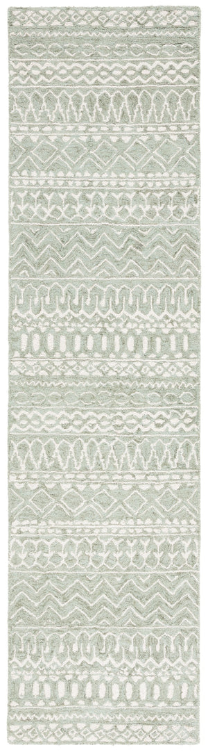 Safavieh Micro-loop Hand-tufted Wool & Cotton Area Rug – Elegant Geometric Design For Cozy Chic Spaces Sage ,Ivory Wool & Cotton Mlp502w-3