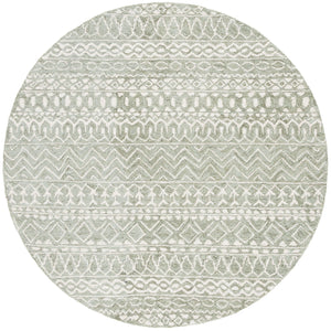 Safavieh Micro-loop Hand-tufted Wool & Cotton Area Rug – Elegant Geometric Design For Cozy Chic Spaces Sage ,Ivory Wool & Cotton Mlp502w-3
