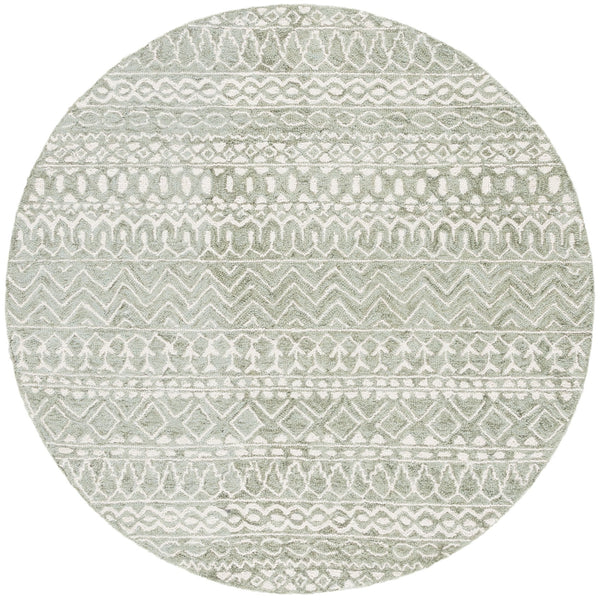 Safavieh Micro-loop Hand-tufted Wool & Cotton Area Rug – Elegant Geometric Design For Cozy Chic Spaces Sage ,Ivory Wool & Cotton Mlp502w-3