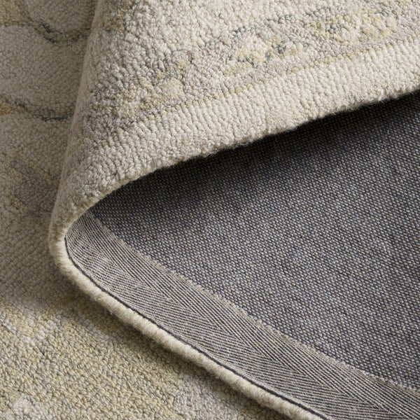 Safavieh Micro Loop Hand Tufted Wool Cotton Round Area Rug Neutral Ivory Beige Living Room 6' x 8' Oval MLP503B-68OV