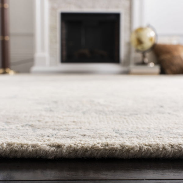 Safavieh Micro Loop Hand Tufted Wool Cotton Round Area Rug Neutral Ivory Beige Living Room 6' x 8' Rectangle MLP503B-68
