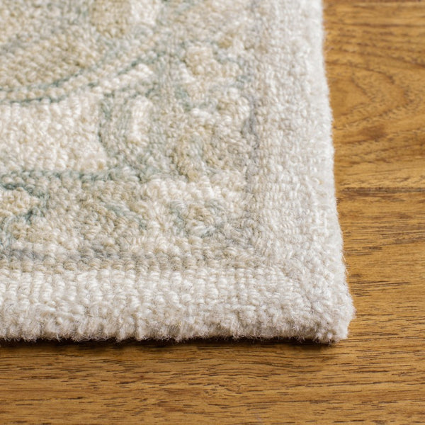 Safavieh Micro Loop Hand Tufted Wool Cotton Round Area Rug Neutral Ivory Beige Living Room 6' x 8' Rectangle MLP503B-68