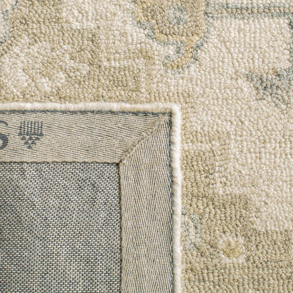 Safavieh Micro Loop Hand Tufted Wool Cotton Round Area Rug Neutral Ivory Beige Living Room 6' x 8' Rectangle MLP503B-68