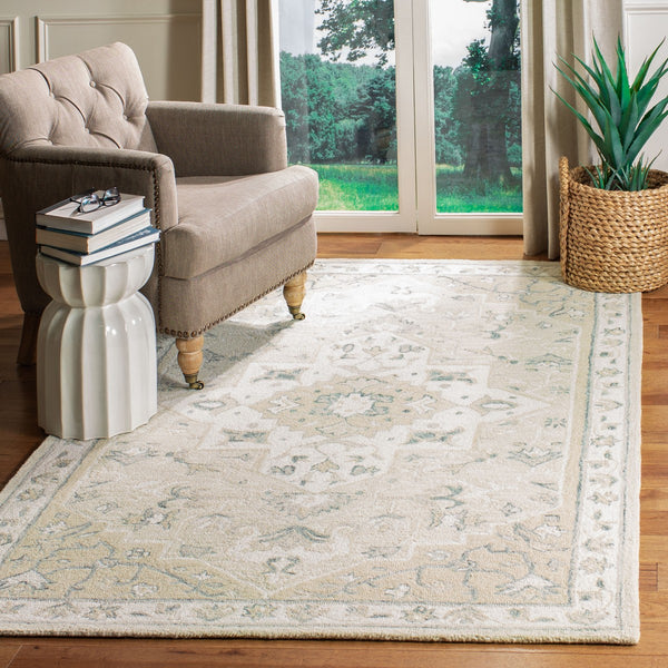 Safavieh Micro Loop 505 Hand Tufted TRADITIONAL Rug Beige / Ivory MLP505B-1218