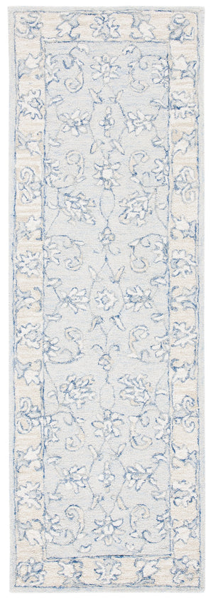 Safavieh Micro-Loop Hand-Tufted Blue Beige Area Rug — Wool-Cotton Low-Profile Texture For Stylish Rooms 6'-0" x 8'-0" MLP535M-68