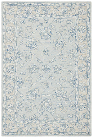 Safavieh Micro-Loop Hand-Tufted Blue Beige Area Rug — Wool-Cotton Low-Profile Texture For Stylish Rooms 6'-0" x 8'-0" MLP535M-68