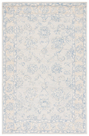 Safavieh Micro-Loop Hand-Tufted Blue Beige Area Rug — Wool-Cotton Low-Profile Texture For Stylish Rooms 6'-0" x 8'-0" MLP535M-68