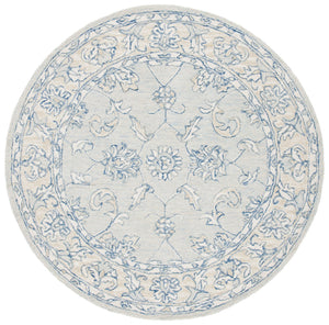 Safavieh Micro-Loop Hand-Tufted Blue Beige Area Rug — Wool-Cotton Low-Profile Texture For Stylish Rooms 6'-0" x 8'-0" MLP535M-68