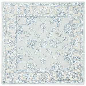 Safavieh Micro-Loop Hand-Tufted Blue Beige Area Rug — Wool-Cotton Low-Profile Texture For Stylish Rooms 6'-0" x 8'-0" MLP535M-68