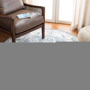 Safavieh Micro-Loop Hand-Tufted Blue Ivory Floral Rug — Low-Profile Wool-Cotton Blend, Durable Elegance 11'-0" x 15'-0" MLP536M-1115