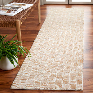 Safavieh Micro-Loop Hand-Tufted 9X12 Wool Cotton Rug In Light Gold Ivory – Low-Pile Geometric Scandinavian Style Durable Elegance MLP537D-9