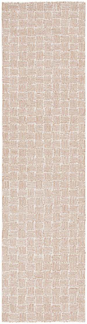 Safavieh Micro-Loop Hand-Tufted 9X12 Wool Cotton Rug In Light Gold Ivory – Low-Pile Geometric Scandinavian Style Durable Elegance MLP537D-9