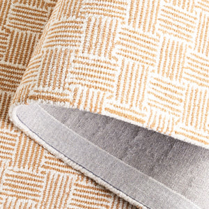 Safavieh Micro-Loop Hand-Tufted 9X12 Wool Cotton Rug In Light Gold Ivory – Low-Pile Geometric Scandinavian Style Durable Elegance MLP537D-9