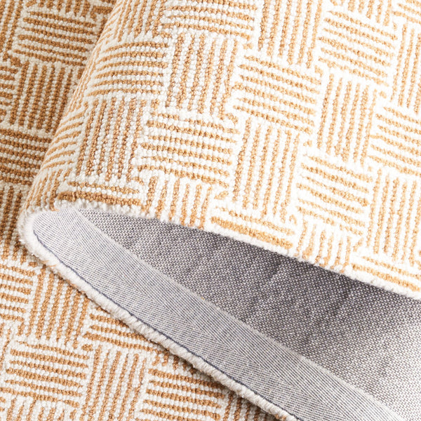 Safavieh Micro-Loop Hand-Tufted 9X12 Wool Cotton Rug In Light Gold Ivory – Low-Pile Geometric Scandinavian Style Durable Elegance MLP537D-9