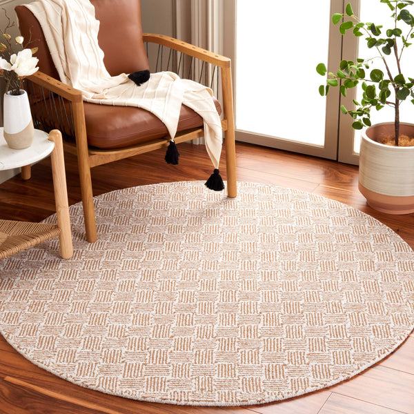 Safavieh Micro-Loop Hand-Tufted 9X12 Wool Cotton Rug In Light Gold Ivory – Low-Pile Geometric Scandinavian Style Durable Elegance MLP537D-9