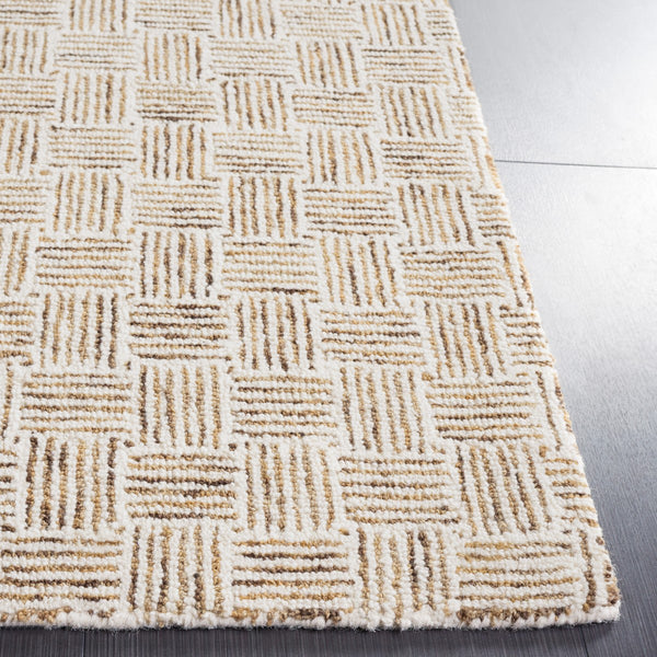Safavieh Micro-Loop 537 Hand Tufted Modern Rug Taupe / Ivory MLP537E-8