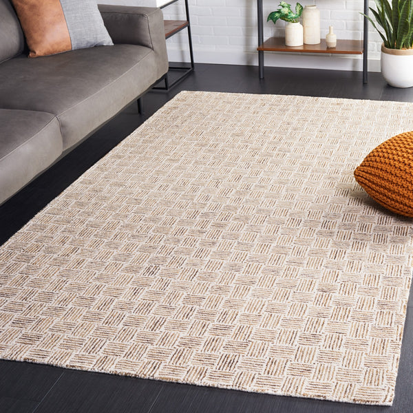 Safavieh Micro-Loop 537 Hand Tufted Modern Rug Taupe / Ivory MLP537E-8