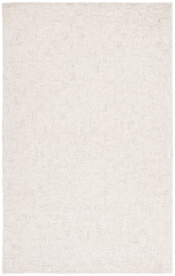 Safavieh Micro-Loop Hand-Tufted Round Rug Light Grey Ivory — Low-Profile Wool-Cotton Blend, Durable Grip 9'-0" x 9'-0" MLP537F-9R