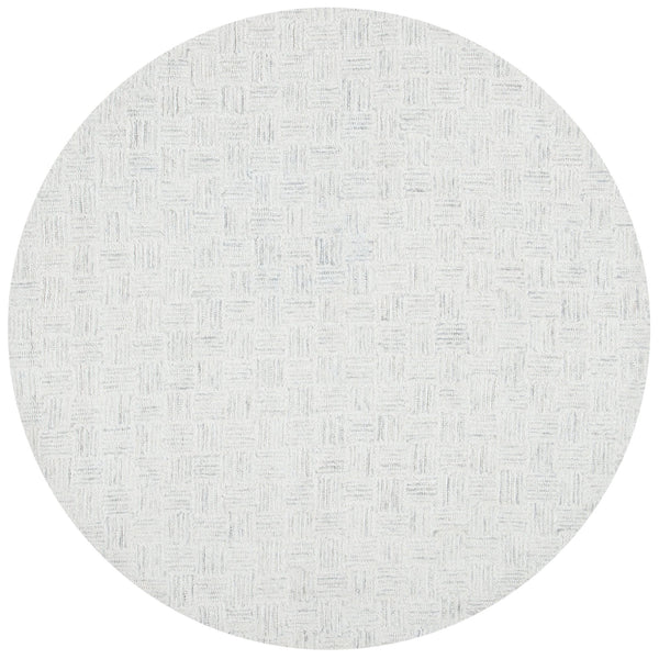 Safavieh Micro-Loop Hand-Tufted Light Grey Ivory Rug — Wool-Cotton Low-Profile Texture For Modern Spaces 9'-0" x 9'-0" MLP537F-9SQ