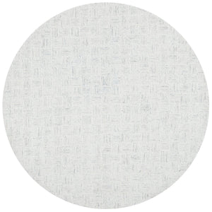 Safavieh Micro-Loop Hand-Tufted Wool Cotton Rug In Light Grey Ivory – Low Pile, Geometric Modern Design Durable Backing 6'-0" x 8'-0" MLP537F-68