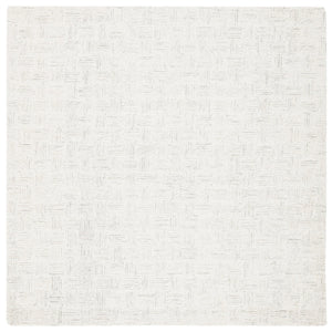 Safavieh Micro-Loop Hand-Tufted Light Grey Ivory Rug — Wool-Cotton Low-Profile Texture For Modern Spaces 9'-0" x 9'-0" MLP537F-9SQ