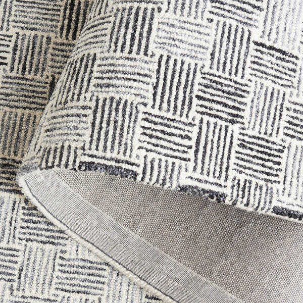 Safavieh Micro-Loop 537 Hand Tufted Modern Rug Dark Grey / Ivory MLP537H-8