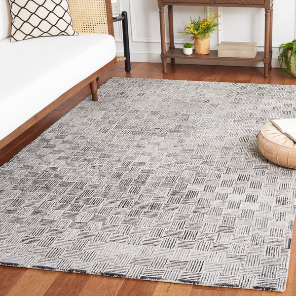 Safavieh Micro-Loop 537 Hand Tufted Modern Rug Dark Grey / Ivory MLP537H-8