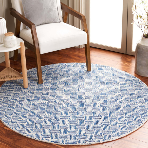 Safavieh Micro-Loop Hand-Tufted Navy Ivory Accent Rug — Low-Profile Wool, Artisanal Indian Craftsmanship, Cozy Touch 2'-0" x 3'-0" MLP537N-2