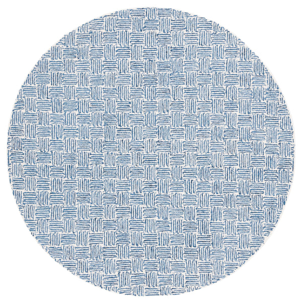 Safavieh Micro-Loop Hand-Tufted Navy And Ivory Runner Rug — Wool Pile, Latex Backing, Scandinavian Chic 2'-3" x 7'-0" MLP537N-27
