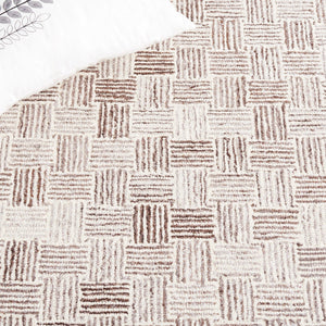 Safavieh Micro-Loop 537 Hand Tufted Modern Rug Brown / Ivory MLP537T-8