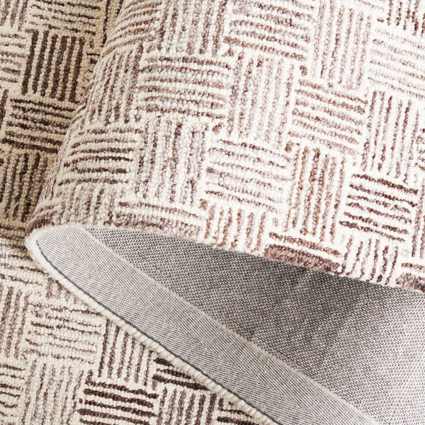 Safavieh Micro-Loop 537 Hand Tufted Modern Rug Brown / Ivory MLP537T-8