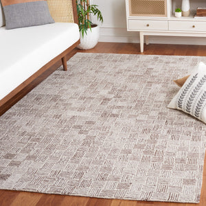 Safavieh Micro-Loop 537 Hand Tufted Modern Rug Brown / Ivory MLP537T-8