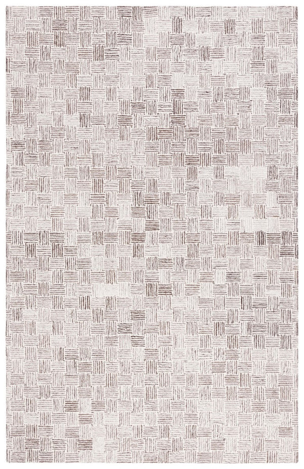 Safavieh Micro-Loop 537 Hand Tufted Modern Rug Brown / Ivory MLP537T-8