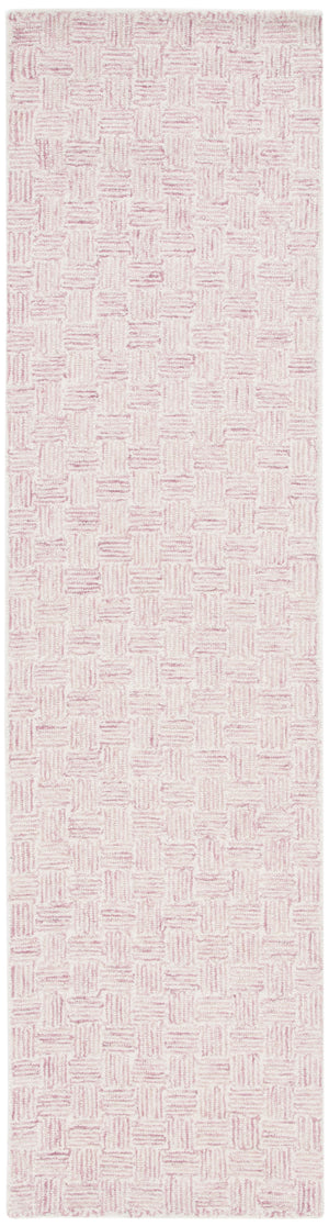 Safavieh Micro-Loop Hand‑Tufted Wool Rug In Pink Ivory Geometric Pattern — Low Profile, Durable Scandinavian Style 9'-0" x 12'-0" MLP537U-9