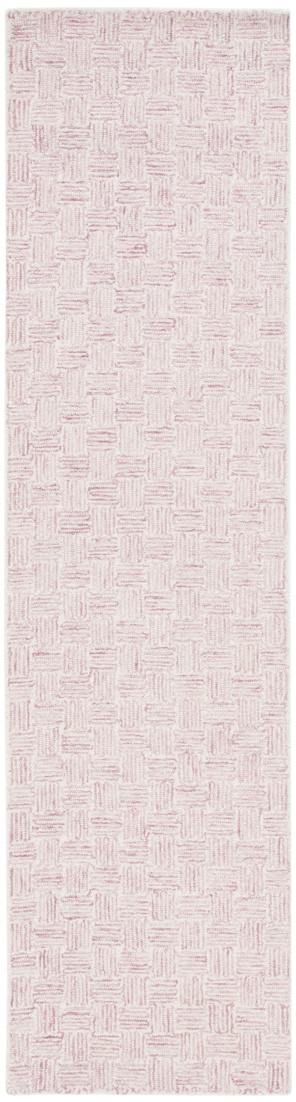 Safavieh Micro-Loop Hand‑Tufted Wool Rug In Pink Ivory Geometric Pattern — Low Profile, Durable Scandinavian Style 9'-0" x 12'-0" MLP537U-9