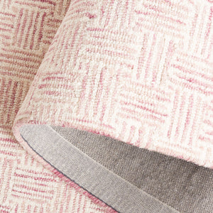 Safavieh Micro-Loop Hand‑Tufted Wool Rug In Pink Ivory Geometric Pattern — Low Profile, Durable Scandinavian Style 9'-0" x 12'-0" MLP537U-9
