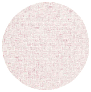 Safavieh Micro-Loop Hand‑Tufted Wool Rug In Pink Ivory Geometric Pattern — Low Profile, Durable Scandinavian Style 9'-0" x 12'-0" MLP537U-9