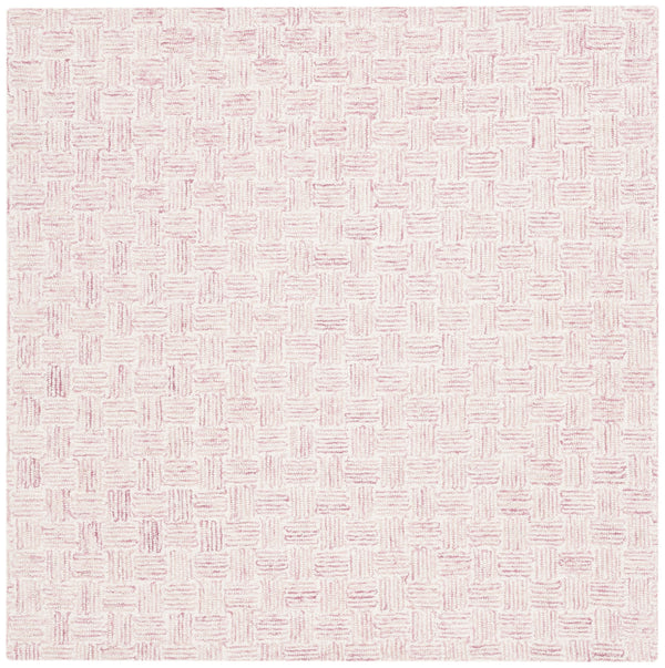 Safavieh Micro-Loop Hand‑Tufted Wool Rug In Pink Ivory Geometric Pattern — Low Profile, Durable Scandinavian Style 9'-0" x 12'-0" MLP537U-9