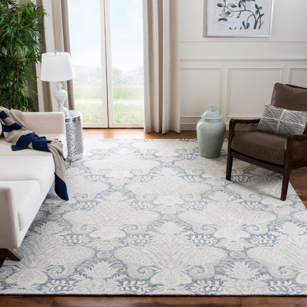 Safavieh Micro-Loop Hand-Tufted Wool Floral Runner Rug for Hallways and Entryways MLP539M