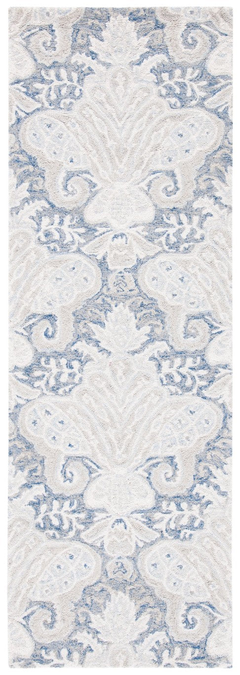 Safavieh Micro-Loop Hand-Tufted Wool Floral Runner Rug for Hallways and Entryways MLP539M